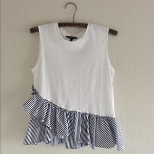 ✨NWOT Banana republic ruffled white top✨